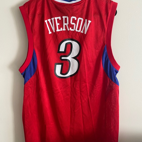 🏀 NEW Allen Iverson Replica Sixers Jersey - Large - Picture 2 of 2
